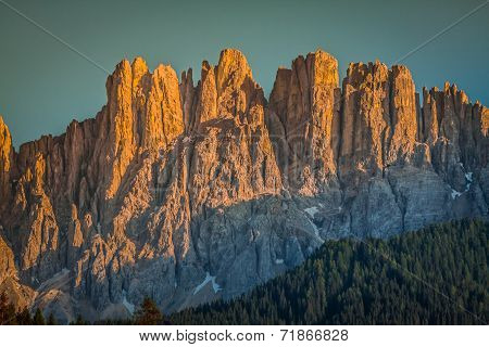 Dolomiti - Latemar in the light of the setting sun
