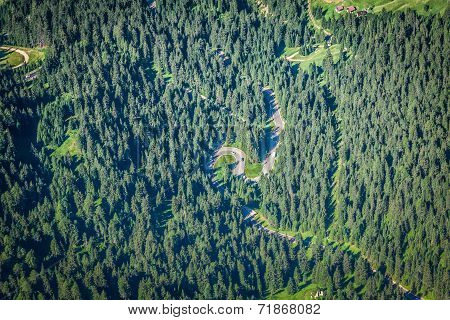 View From Sass Pordoi Peak In Dolomiti