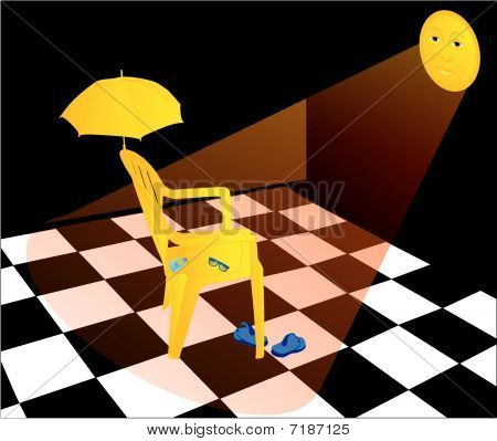 Raios de sol quarto a ilustração.