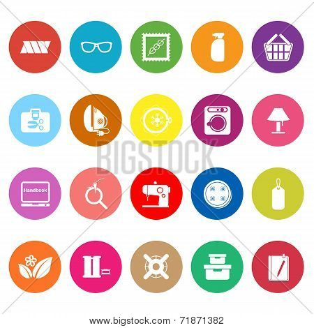 Sewing Cloth Related Flat Icons On White Background