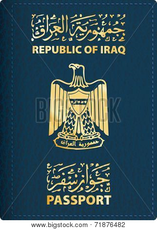 vector cover of Iraqi passport