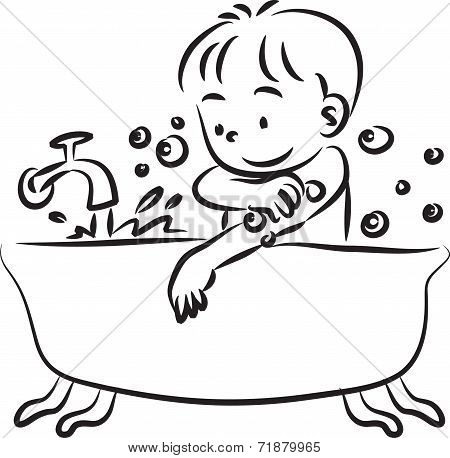 Children bathe