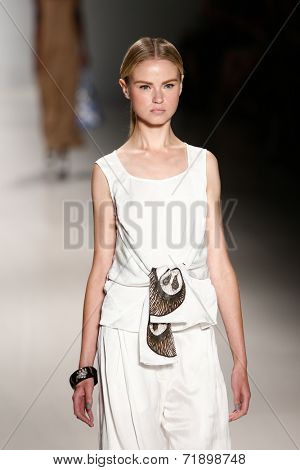 NEW YORK-SEP 8: A model walks the runway at the OUDIFU fashion show during Mercedes-Benz Fashion Week Spring/Summer 2015 at The Salon at Lincoln Center on September 8, 2014 in New York City.