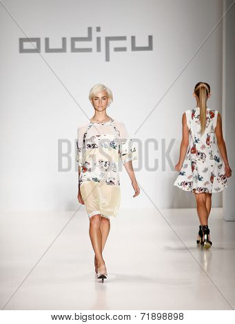 NEW YORK-SEP 8: A model walks the runway at the OUDIFU fashion show during Mercedes-Benz Fashion Week Spring/Summer 2015 at The Salon at Lincoln Center on September 8, 2014 in New York City.