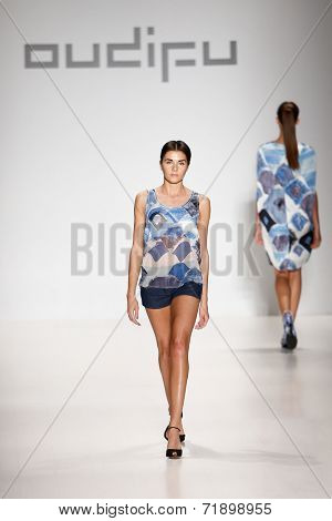 NEW YORK-SEP 8: Miss Teen USA K. Lee Graham on the runway at OUDIFU fashion show at Mercedes-Benz Fashion Week Spring/Summer 2015 at The Salon at Lincoln Center on September 8, 2014 in New York City.