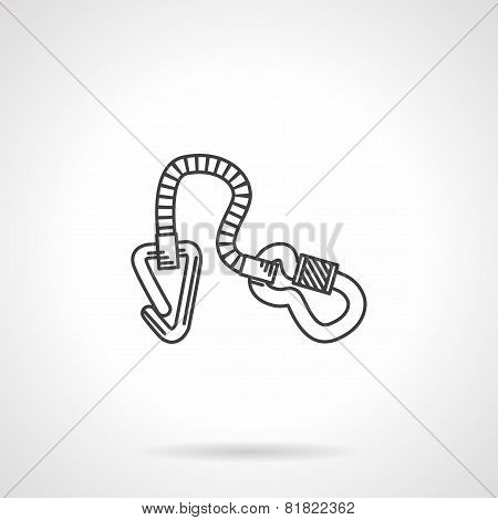 Climbing quickdraw flat line vector icon