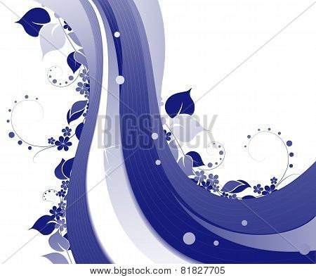 Blue Floral  Background