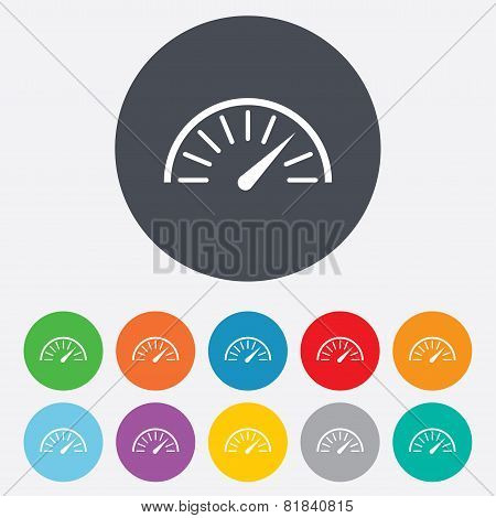 Tachometer sign icon. Revolution-counter symbol.