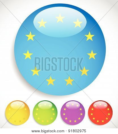 12 Stars In Circle For Award, Prize Or Certification Concepts. (official European Union Flag With Tw