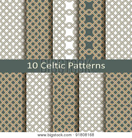 set of ten celtic patterns