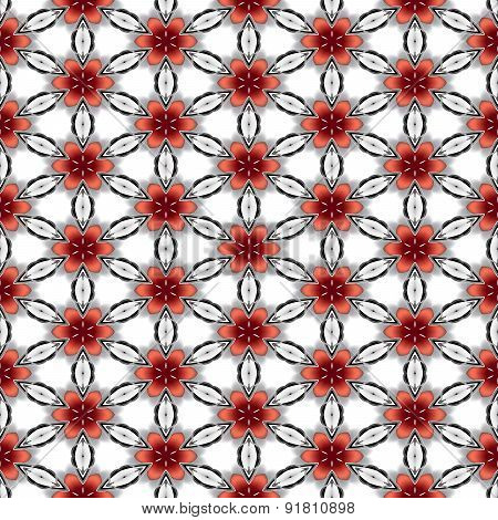 Seamless Abstract Floral Chrome Metallic Texture Or Background