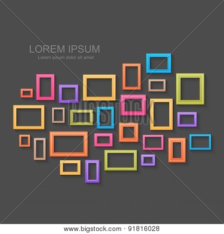 Colorful picture frames background