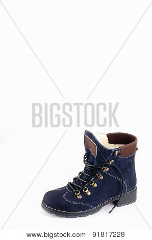 female boots isolated on white black with skin