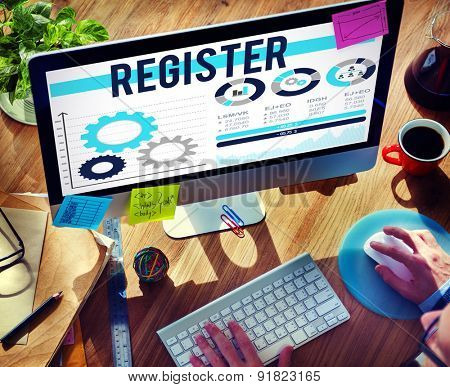 Register Registration Application Enlist Concept