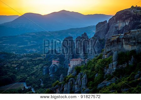 Beautiful sunset view on the mountains