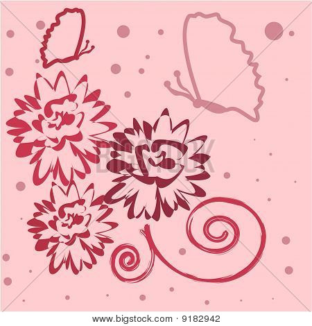 Fundo floral rosa