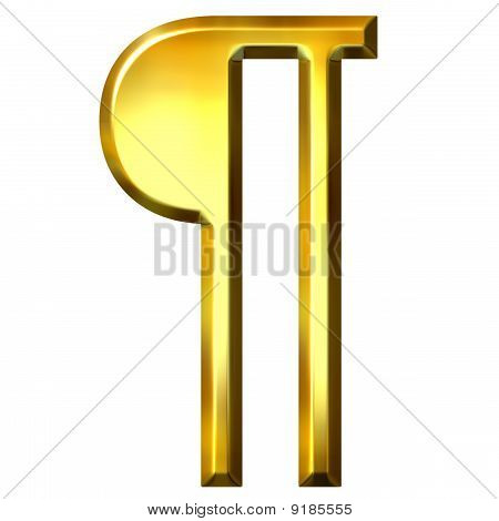 3D altın Pilcrow paragraf simgesi