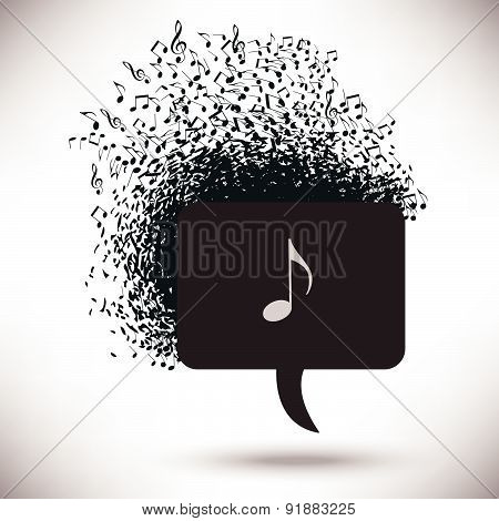 Speech Bubble with Musical Notes