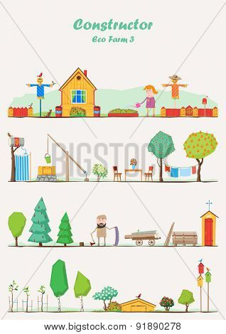 Vector constructor - eco farm ( ecological set 3 ) 