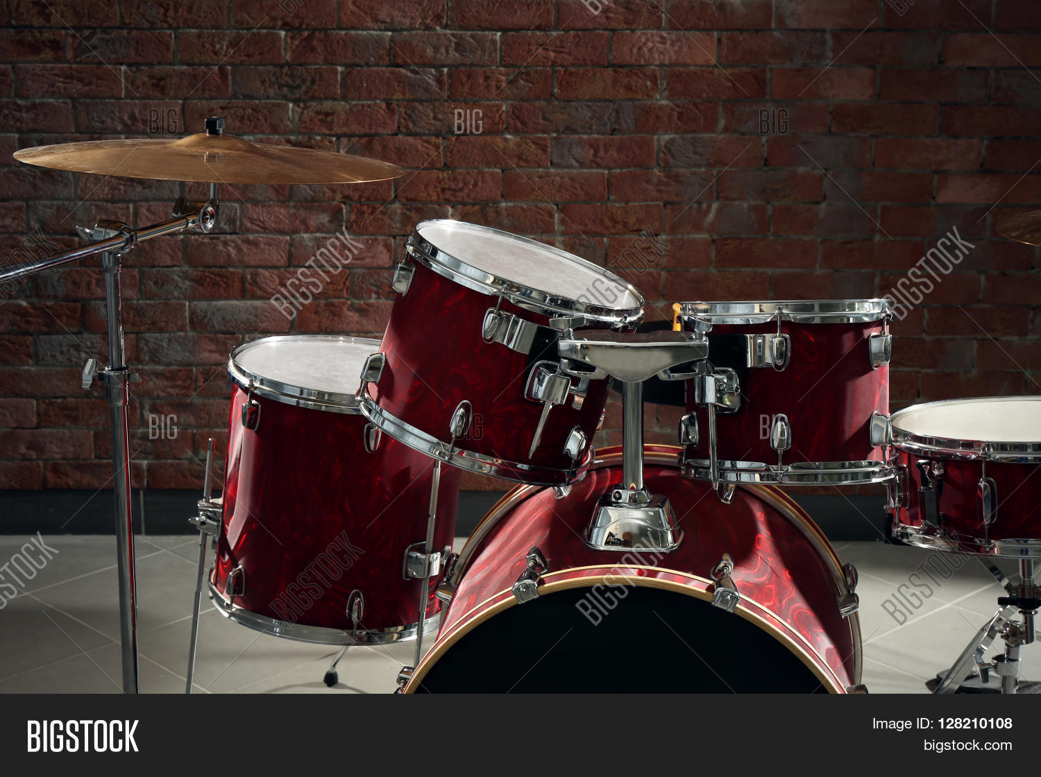 Drum Set On Brick Wall Image & Photo (Free Trial) Bigstock