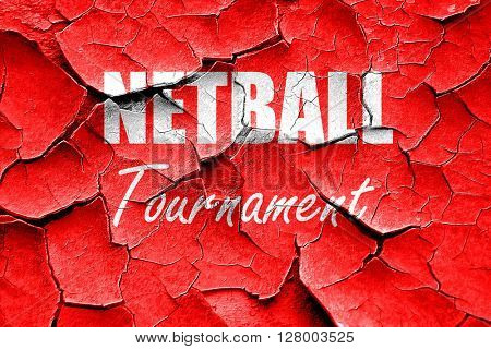 Grunge cracked netball sign background