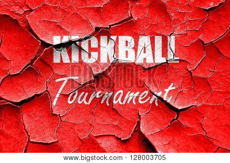 Grunge cracked kickball sign background