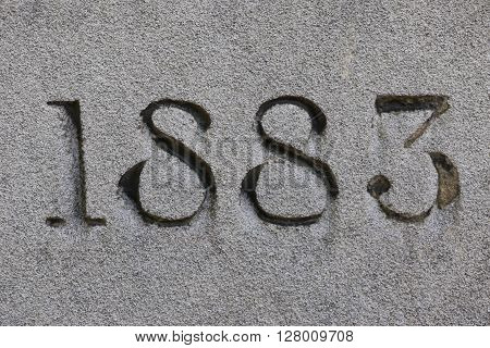 Year 1883 of a grave of a cemetery in Paris