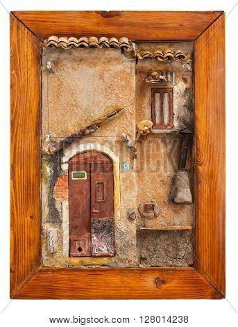 Artistic miniature of ancient sicilian poor house