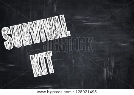 Chalkboard writing: Survival kit sign