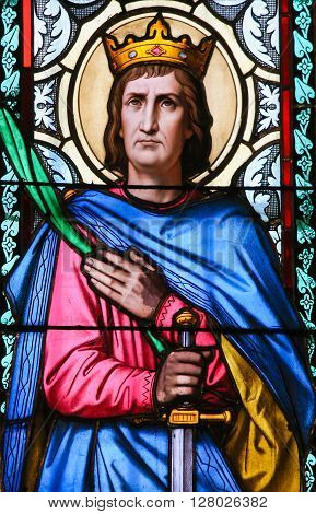 Stained Glass - Saint Sigismund, King Of Burgundy