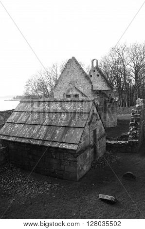 A view of the old buildings of St. Bridgets Kirk
