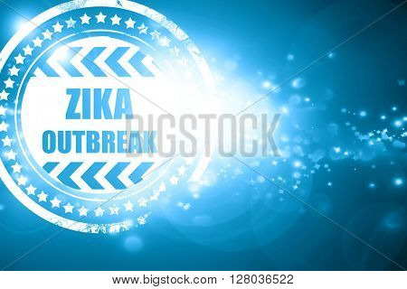 Blue stamp on a glittering background: Zika virus concept backgr