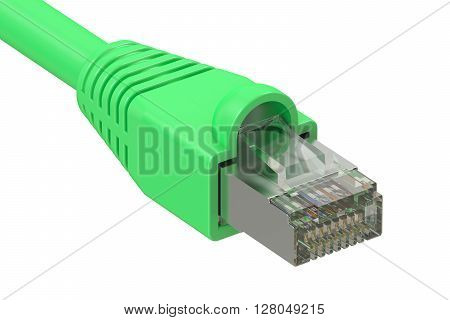 computer network cable 3D rendering isolated on white background