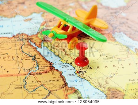 Mecca,saudi Arabia Airplane  Map