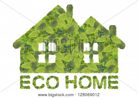 Eco home. Green house icon isolated on a white background.