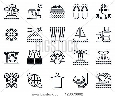 Holiday, Beach Icon Set
