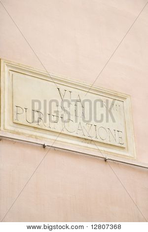 Teken voor Via Della Purificazione in Rome, Italië.