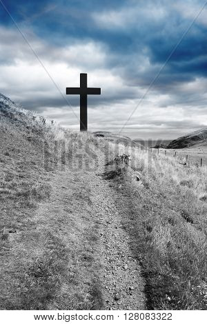 The Cross of Jesus Christ and beautiful clouds