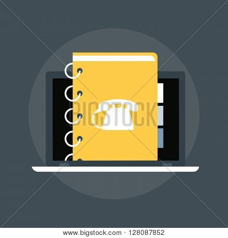 Contact List Flat Style, Colorful, Vector Icon