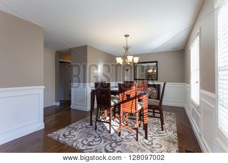 Beautiful staged dining room in a modern house.