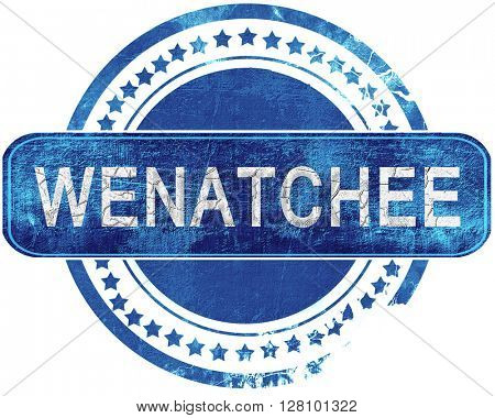 wenatchee grunge blue stamp. Isolated on white.