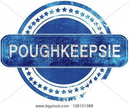 poughkeepsie grunge blue stamp. Isolated on white.