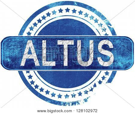 altus grunge blue stamp. Isolated on white.