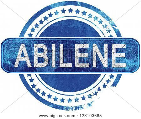 abilene grunge blue stamp. Isolated on white.