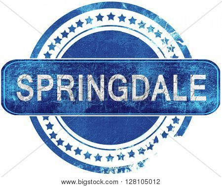 springdale grunge blue stamp. Isolated on white.