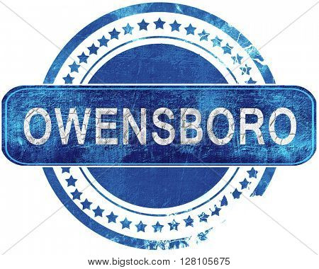 owensboro grunge blue stamp. Isolated on white.