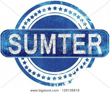 sumter grunge blue stamp. Isolated on white.