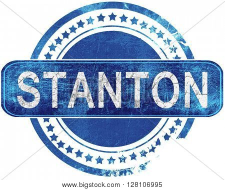 stanton grunge blue stamp. Isolated on white.