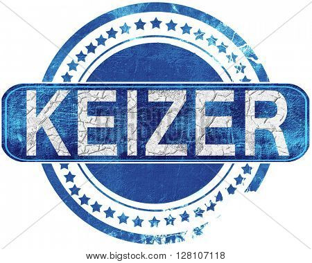 keizer grunge blue stamp. Isolated on white.