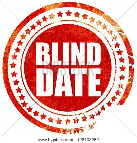 blind date, red grunge stamp on solid background